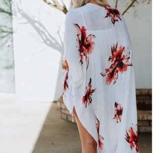 Ivory floral kimono
